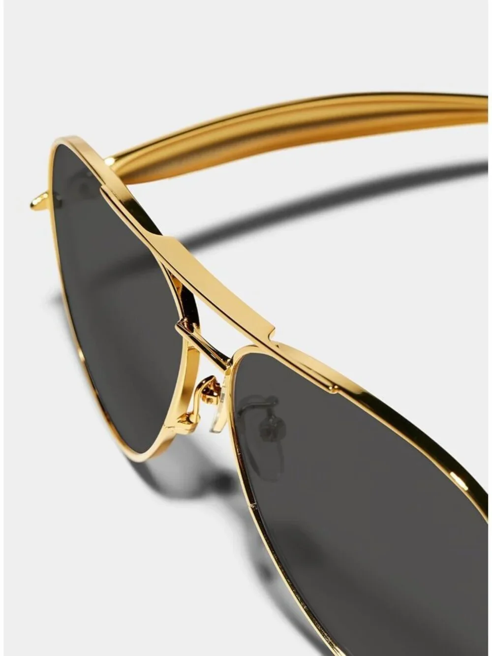 Unisex Gold Frame Black Lens Aviator Sunglasses Metal Oversized Aviators Sun